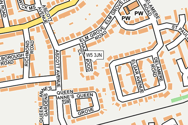 W5 3JN map - OS OpenMap – Local (Ordnance Survey)