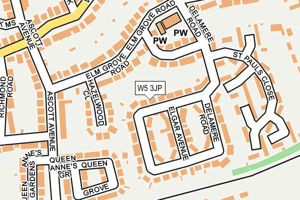 W5 3JP map - OS OpenMap – Local (Ordnance Survey)