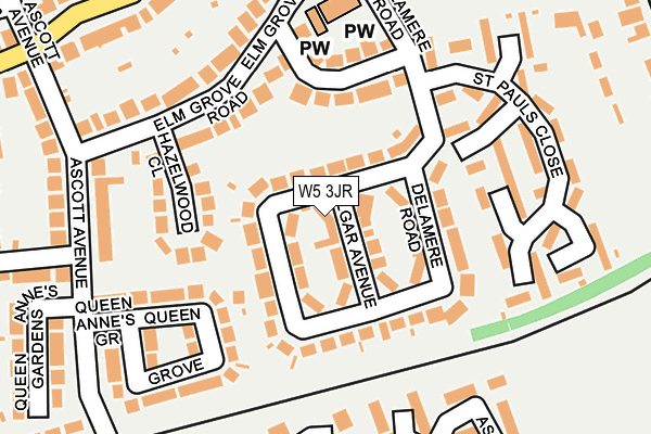 W5 3JR map - OS OpenMap – Local (Ordnance Survey)