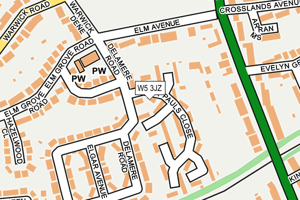 W5 3JZ map - OS OpenMap – Local (Ordnance Survey)