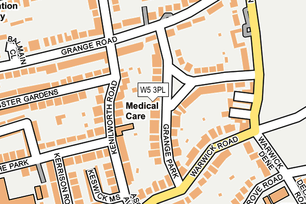 W5 3PL map - OS OpenMap – Local (Ordnance Survey)
