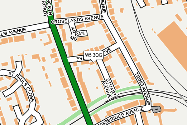 W5 3QG map - OS OpenMap – Local (Ordnance Survey)