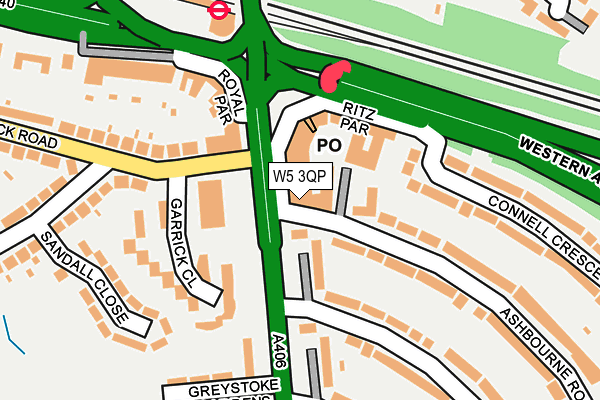 W5 3QP map - OS OpenMap – Local (Ordnance Survey)