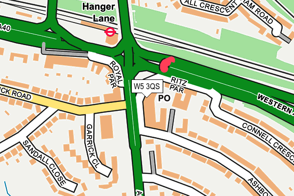 W5 3QS map - OS OpenMap – Local (Ordnance Survey)