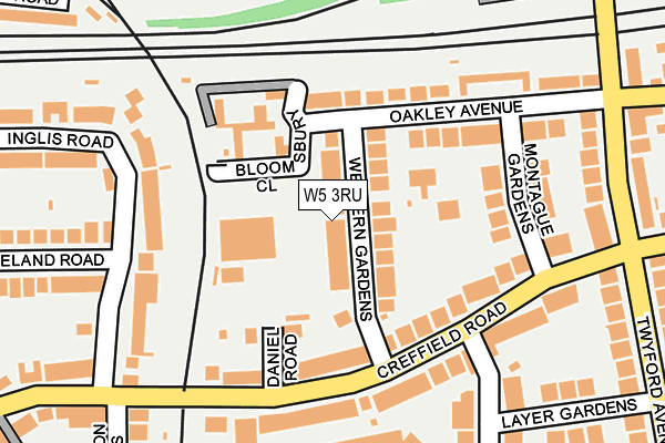 W5 3RU map - OS OpenMap – Local (Ordnance Survey)