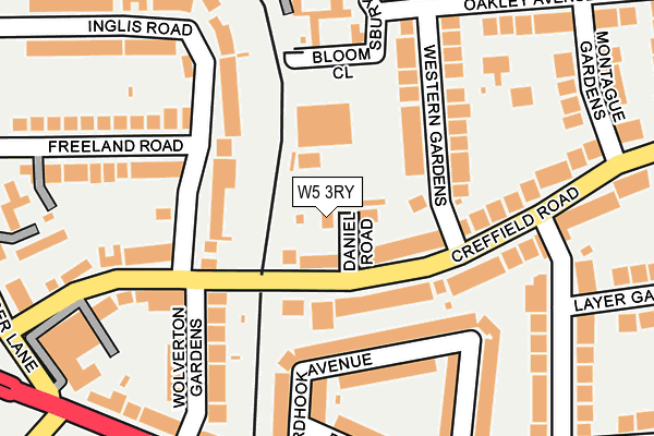 W5 3RY map - OS OpenMap – Local (Ordnance Survey)