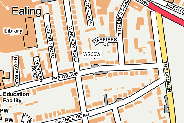 W5 3SW map - OS OpenMap – Local (Ordnance Survey)