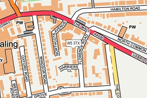 W5 3TX map - OS OpenMap – Local (Ordnance Survey)