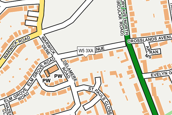 W5 3XA map - OS OpenMap – Local (Ordnance Survey)