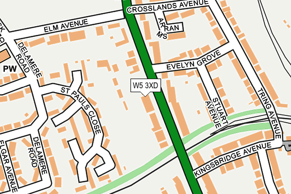 W5 3XD map - OS OpenMap – Local (Ordnance Survey)