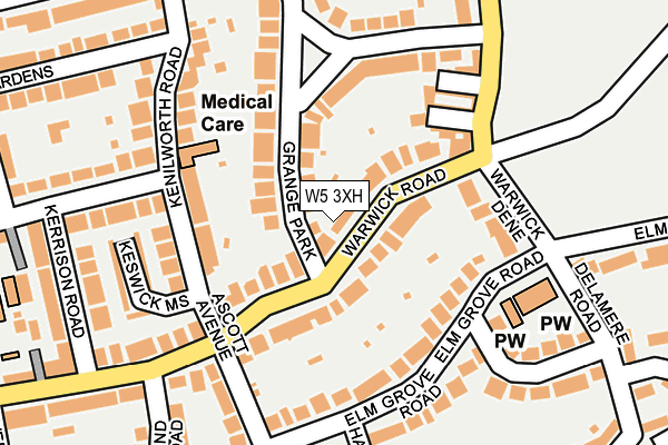 W5 3XH map - OS OpenMap – Local (Ordnance Survey)