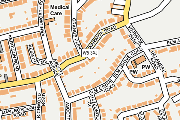 W5 3XJ map - OS OpenMap – Local (Ordnance Survey)