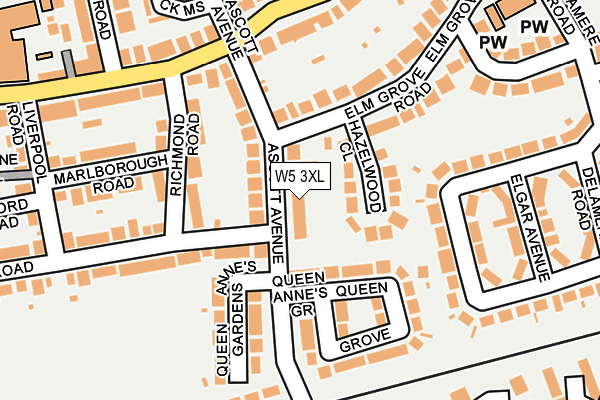 W5 3XL map - OS OpenMap – Local (Ordnance Survey)