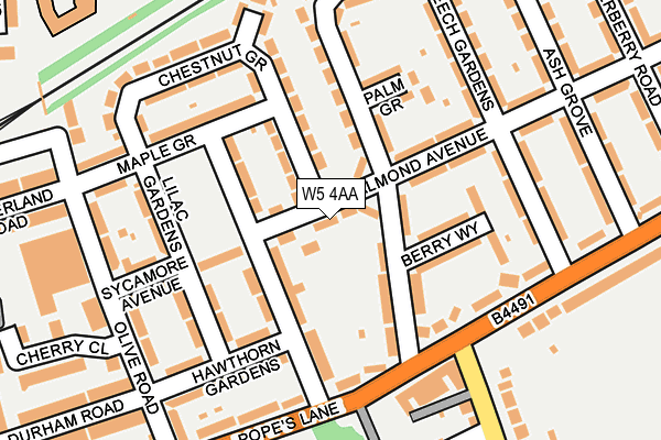 W5 4AA map - OS OpenMap – Local (Ordnance Survey)