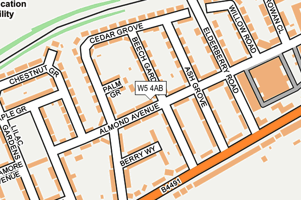 W5 4AB map - OS OpenMap – Local (Ordnance Survey)