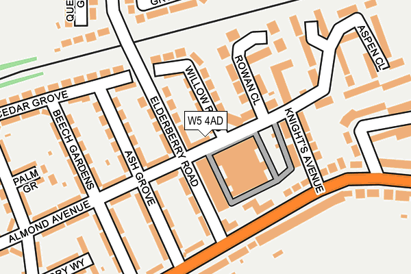 W5 4AD map - OS OpenMap – Local (Ordnance Survey)