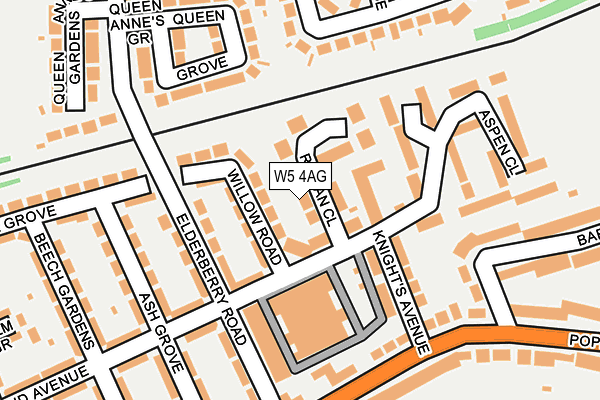 W5 4AG map - OS OpenMap – Local (Ordnance Survey)