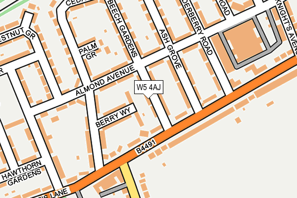 W5 4AJ map - OS OpenMap – Local (Ordnance Survey)