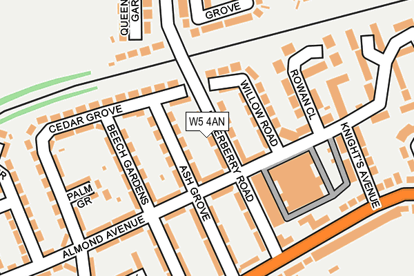 W5 4AN map - OS OpenMap – Local (Ordnance Survey)