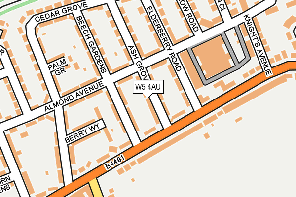 W5 4AU map - OS OpenMap – Local (Ordnance Survey)