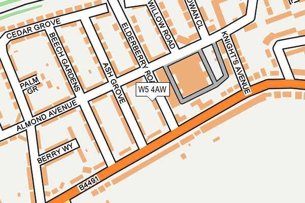 W5 4AW map - OS OpenMap – Local (Ordnance Survey)