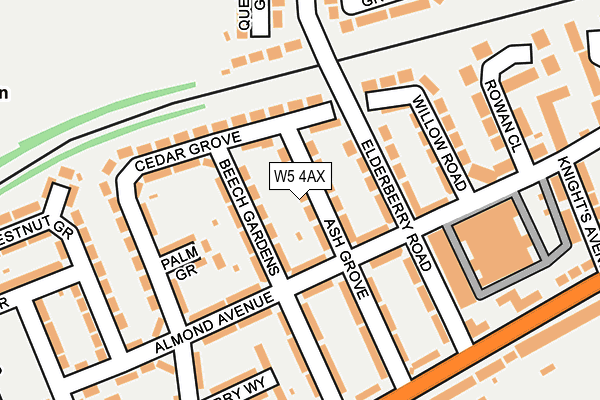 W5 4AX map - OS OpenMap – Local (Ordnance Survey)