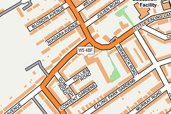 W5 4BF map - OS OpenMap – Local (Ordnance Survey)