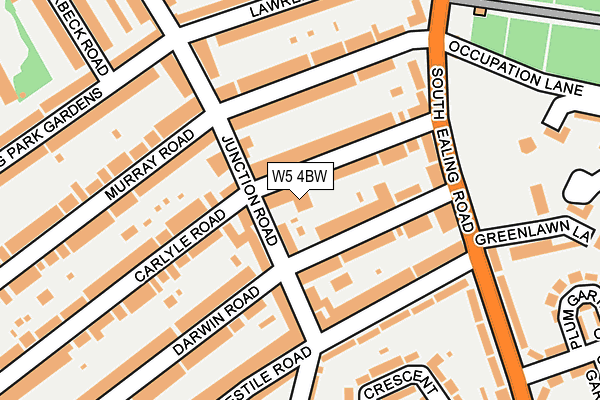 W5 4BW map - OS OpenMap – Local (Ordnance Survey)