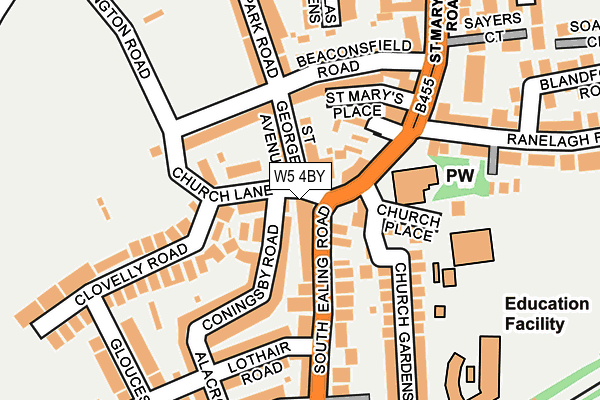 W5 4BY map - OS OpenMap – Local (Ordnance Survey)