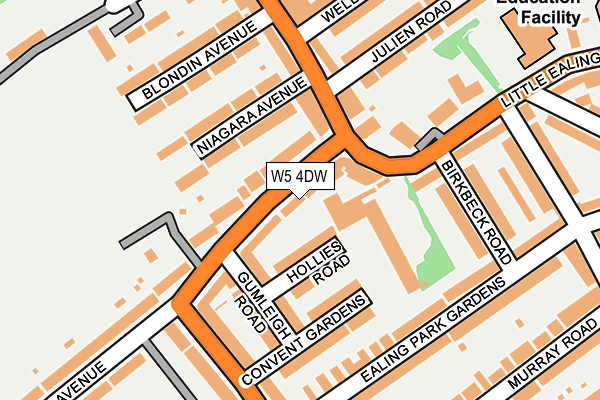 W5 4DW map - OS OpenMap – Local (Ordnance Survey)