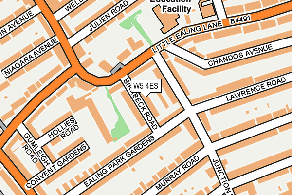 W5 4ES map - OS OpenMap – Local (Ordnance Survey)