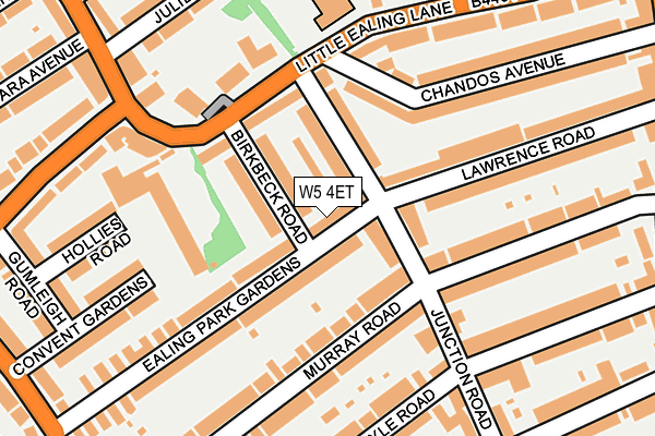 W5 4ET map - OS OpenMap – Local (Ordnance Survey)