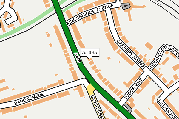W5 4HA map - OS OpenMap – Local (Ordnance Survey)