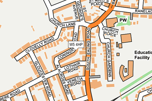W5 4HP map - OS OpenMap – Local (Ordnance Survey)