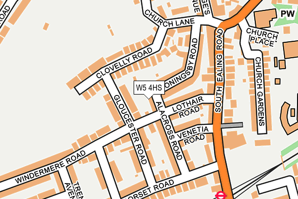 W5 4HS map - OS OpenMap – Local (Ordnance Survey)