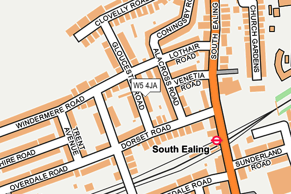 W5 4JA map - OS OpenMap – Local (Ordnance Survey)