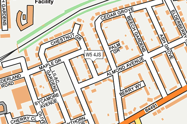 W5 4JS map - OS OpenMap – Local (Ordnance Survey)