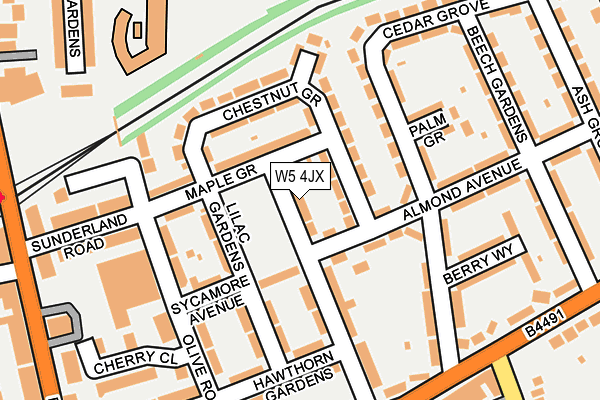 W5 4JX map - OS OpenMap – Local (Ordnance Survey)