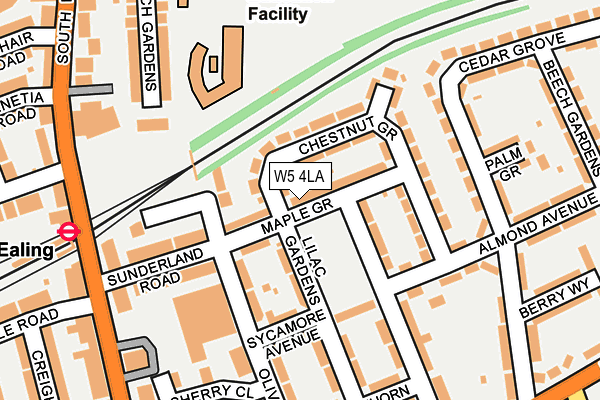 W5 4LA map - OS OpenMap – Local (Ordnance Survey)