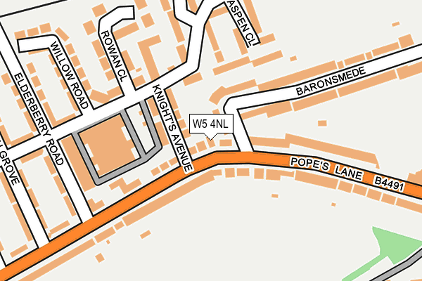 W5 4NL map - OS OpenMap – Local (Ordnance Survey)