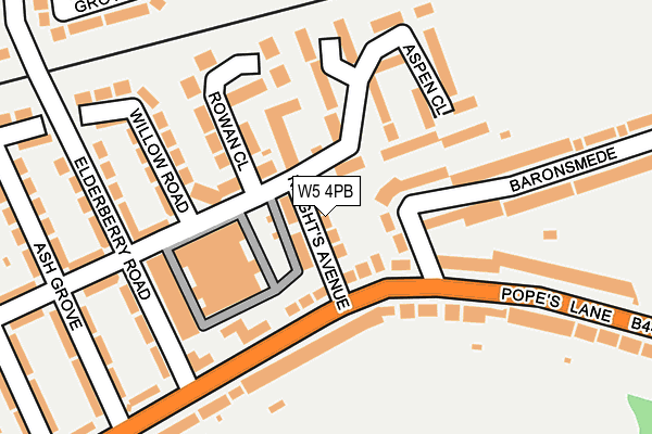 W5 4PB map - OS OpenMap – Local (Ordnance Survey)