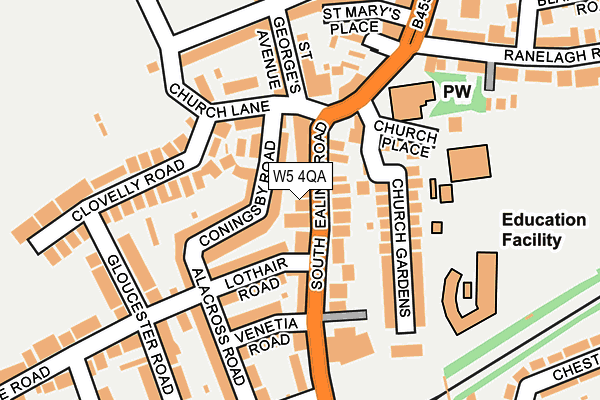 W5 4QA map - OS OpenMap – Local (Ordnance Survey)