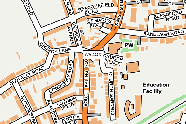 W5 4QX map - OS OpenMap – Local (Ordnance Survey)