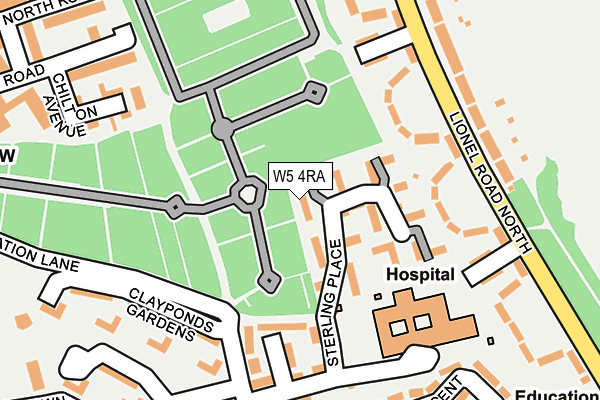 W5 4RA map - OS OpenMap – Local (Ordnance Survey)