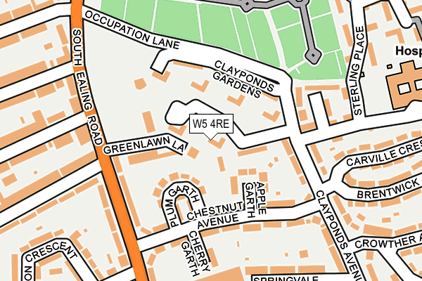 W5 4RE map - OS OpenMap – Local (Ordnance Survey)