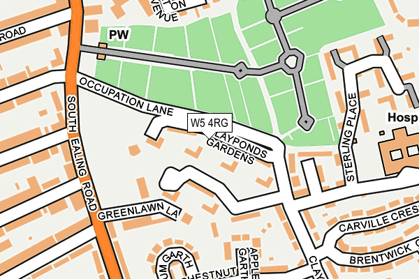 W5 4RG map - OS OpenMap – Local (Ordnance Survey)