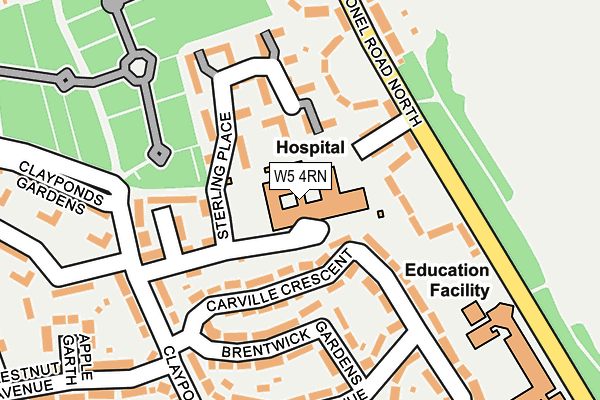 W5 4RN map - OS OpenMap – Local (Ordnance Survey)