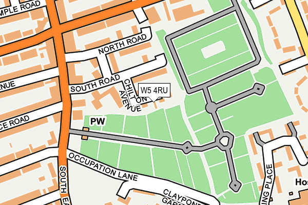 W5 4RU map - OS OpenMap – Local (Ordnance Survey)