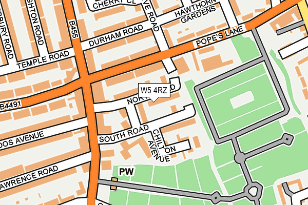 W5 4RZ map - OS OpenMap – Local (Ordnance Survey)