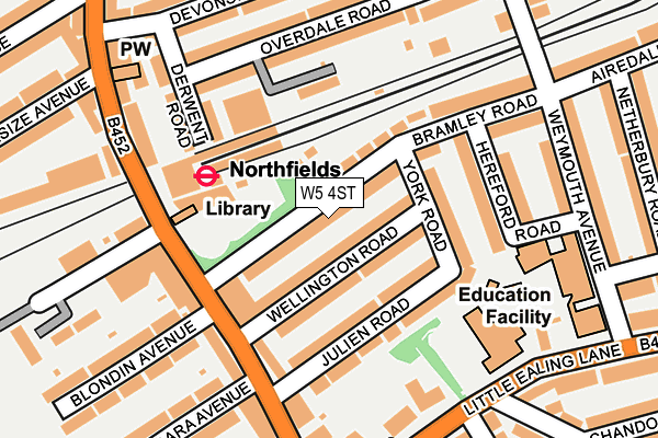 W5 4ST map - OS OpenMap – Local (Ordnance Survey)